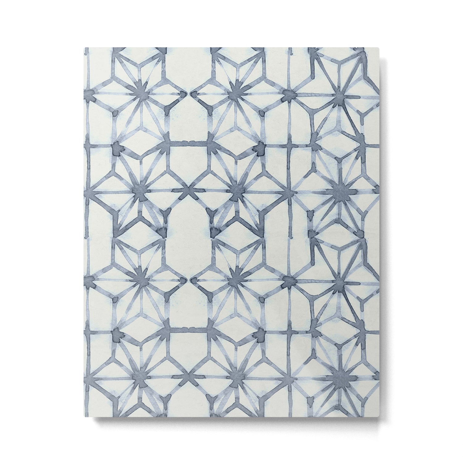 Simply Shibori Stars in Indigo Blue on Lunar Gray Metal Print Gallery Image 6