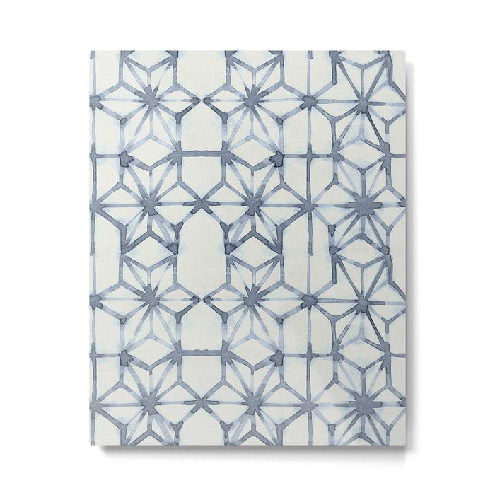 Simply Shibori Stars in Indigo Blue on Lunar Gray Metal Print Gallery Image 1
