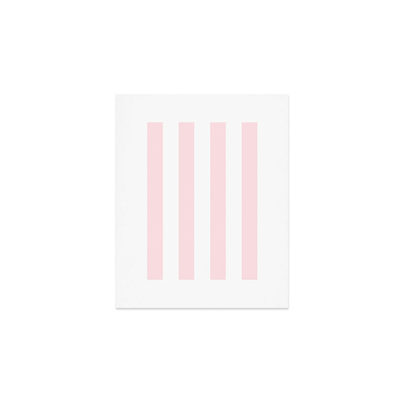 Simply Vertical Stripes Flamingo Pink on White Art Print Gallery Image 1