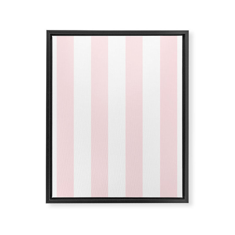 Simply Vertical Stripes Flamingo Pink on White Framed Canvas Print Gallery Image 8