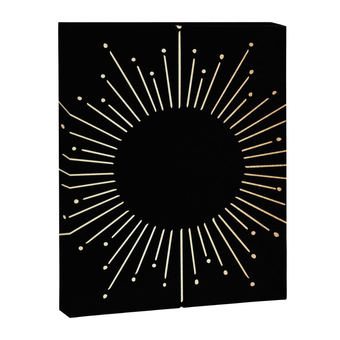 Sunburst Gold Copper Bronze on Black Canvas Print Gallery Image 1