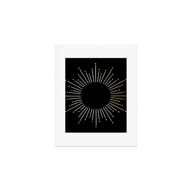 Sunburst Gold Copper Bronze on Black Art Print Gallery Image 1