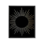 Sunburst Gold Copper Bronze on Black Framed Canvas Print Gallery Image 8