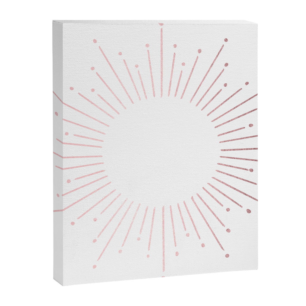 Sunburst Rose Quartz Elegance on White Canvas Print Gallery Image 8