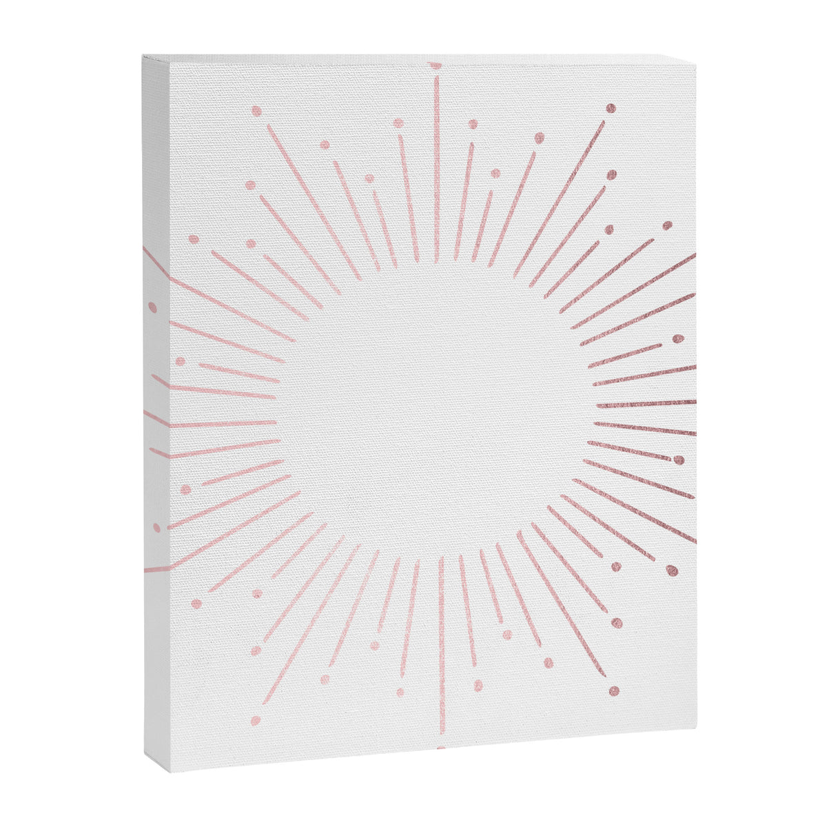 Sunburst Rose Quartz Elegance on White Canvas Print Gallery Image 8