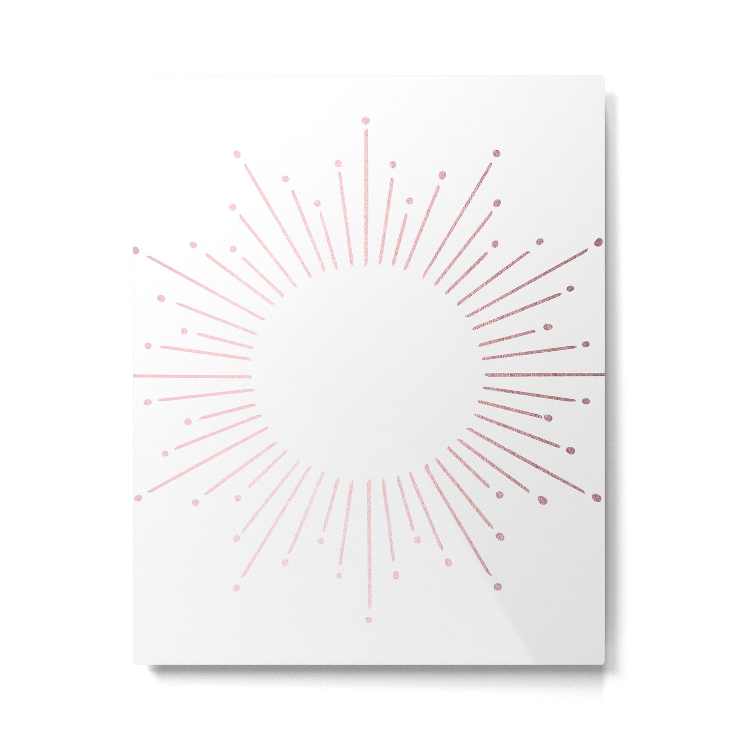 Sunburst Rose Quartz Elegance on White Metal Print Gallery Image 6