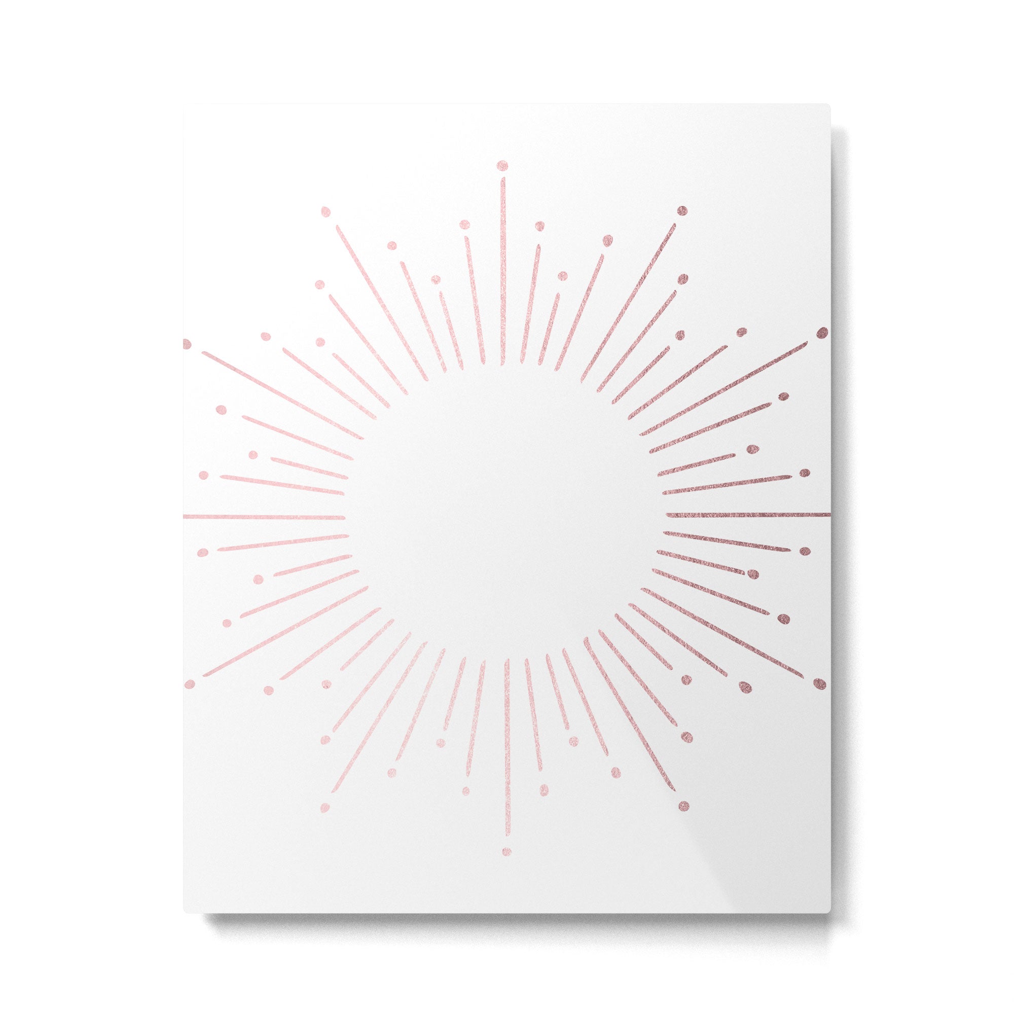 Sunburst Rose Quartz Elegance on White Metal Print Gallery Image 6
