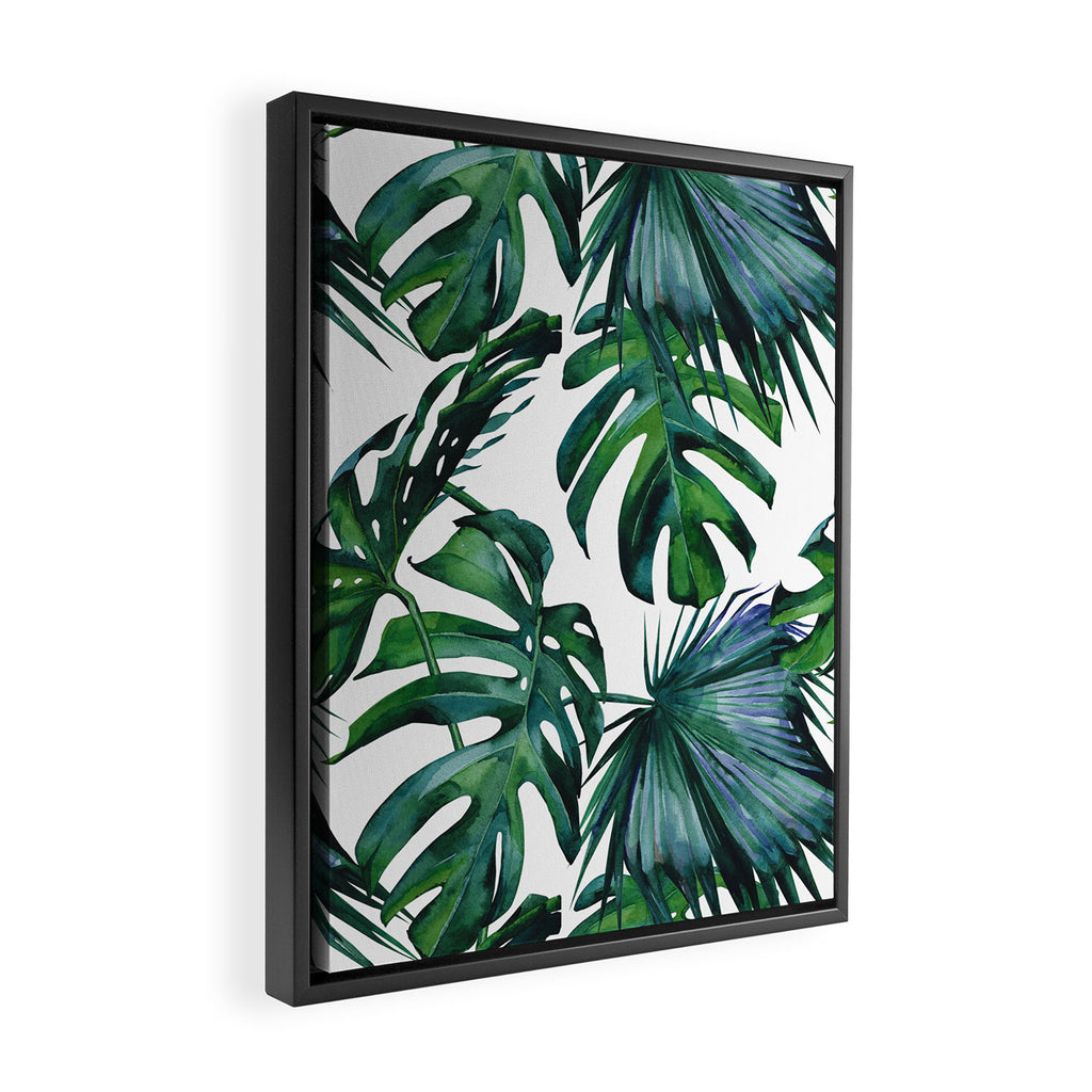 Tropical Palm Leaves Classic Framed Canvas Print Gallery Image 2