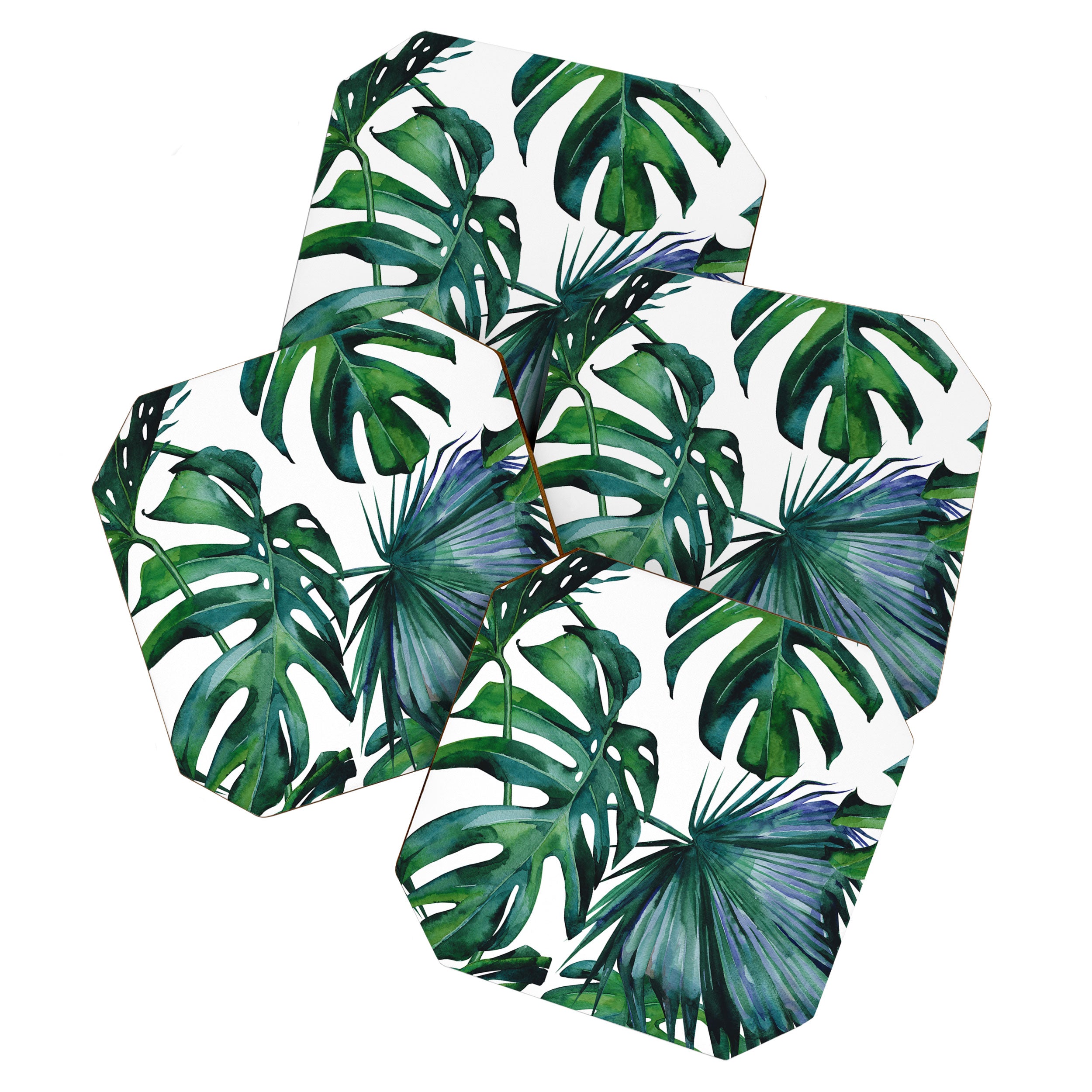 Tropical Palm Leaves Classic II Coaster Gallery Image 1