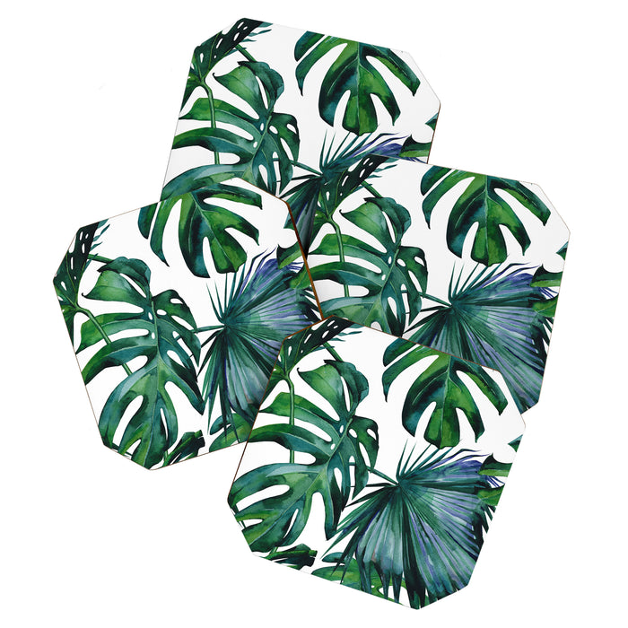 Tropical Palm Leaves Classic II Coaster Gallery Image 1