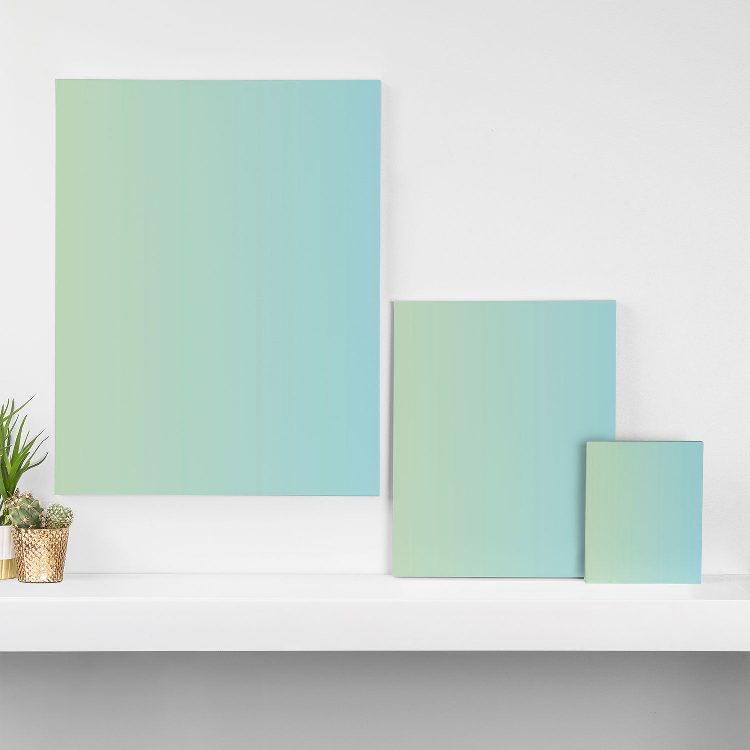 Turquoise Green Blue Gradient Canvas Print Gallery Image 3
