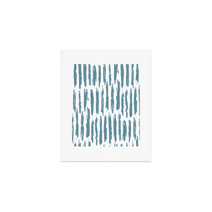 Vertical Dash Teal on White Art Print Gallery Image 1