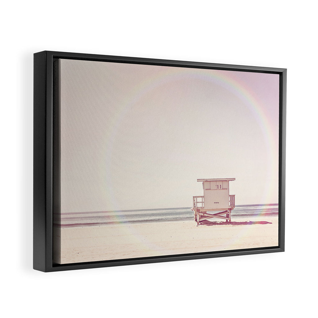 Beach hut Framed Canvas Print Gallery Image 2