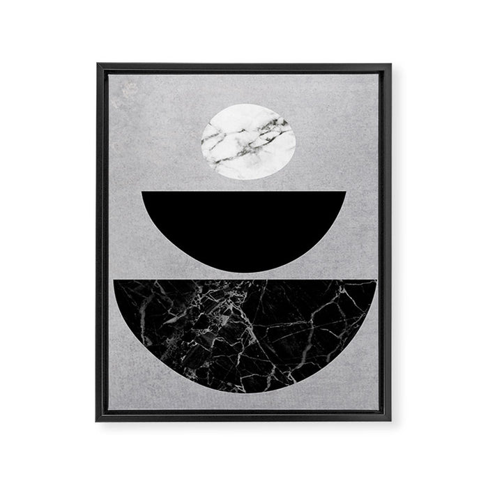 Black Half Circles Framed Canvas Print Gallery Image 1