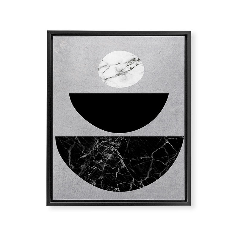 Black Half Circles Framed Canvas Print Gallery Image 6