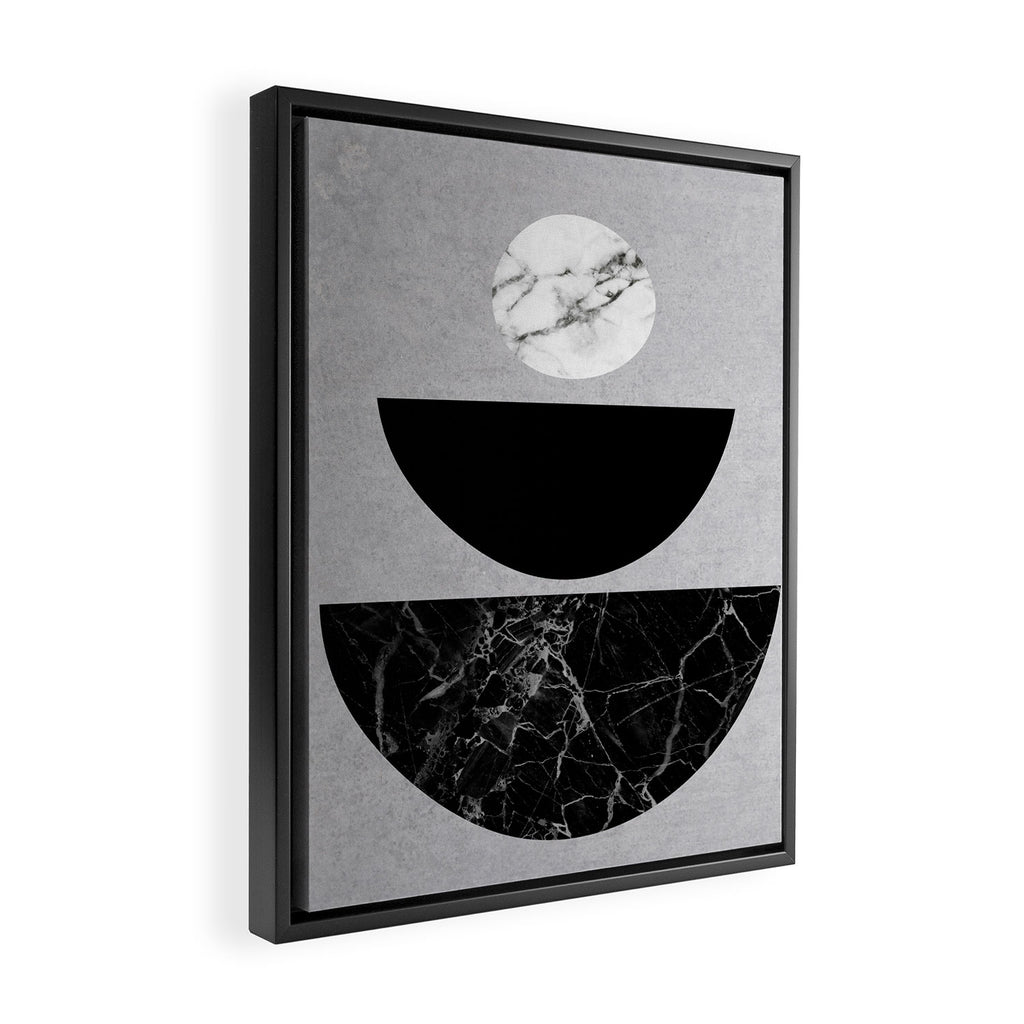 Black Half Circles Framed Canvas Print Gallery Image 2