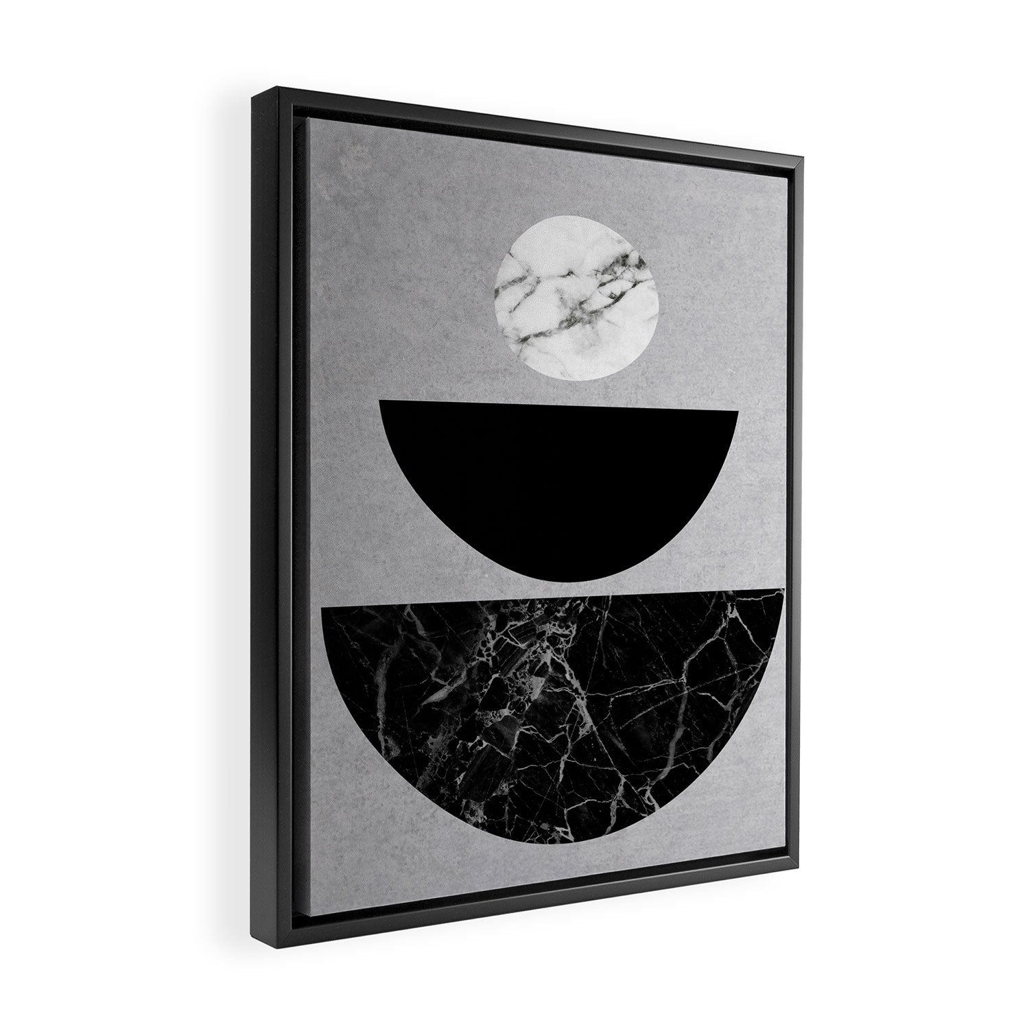 Black Half Circles Framed Canvas Print Gallery Image 2