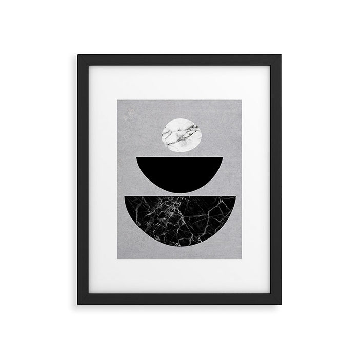 Black Half Circles Framed Art Print Gallery Image 1