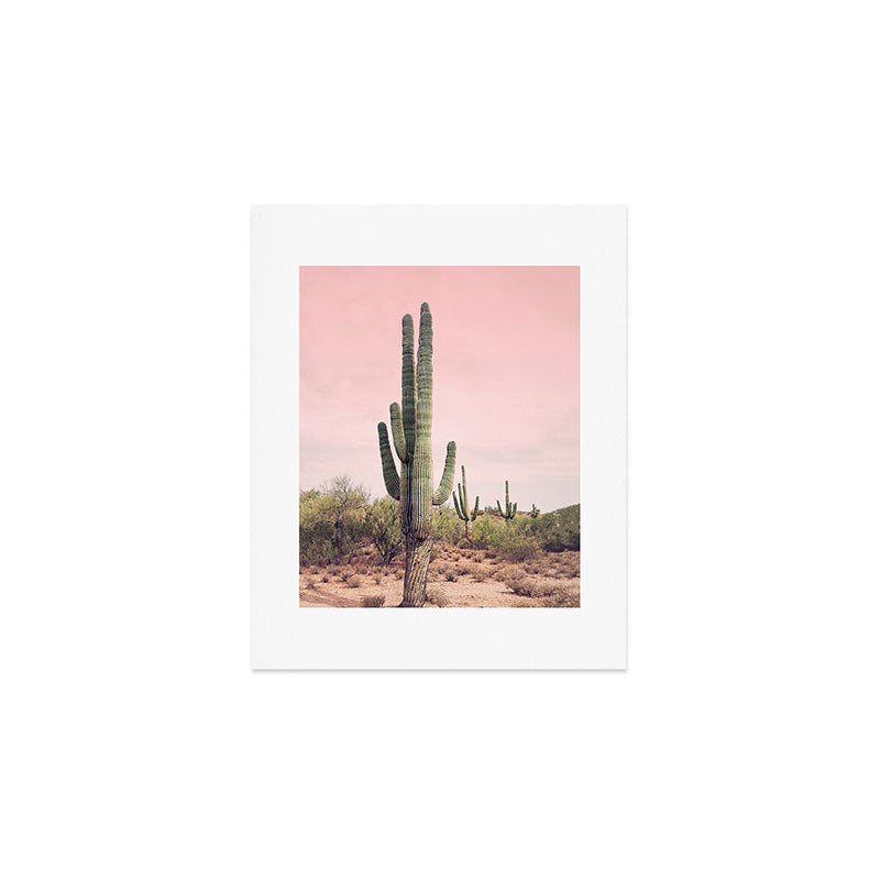 Blush Sky Cactus Art Print Gallery Image 1