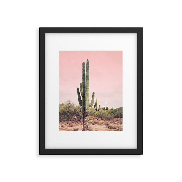Blush Sky Cactus Framed Art Print Gallery Image 1