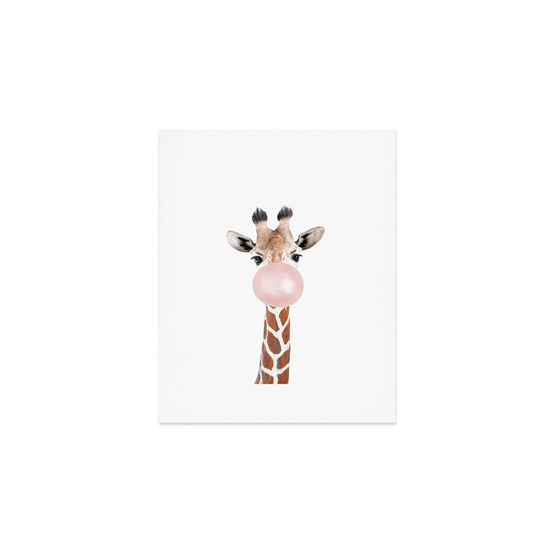 Bubble gum giraffe Art Print Gallery Image 1