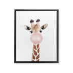Bubble gum giraffe Framed Canvas Print Gallery Image 6