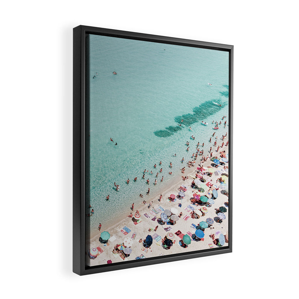 Busy Beach Framed Canvas Print Gallery Image 2