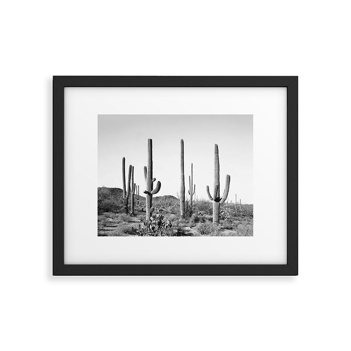 Grey Cactus Land Framed Art Print Gallery Image 1