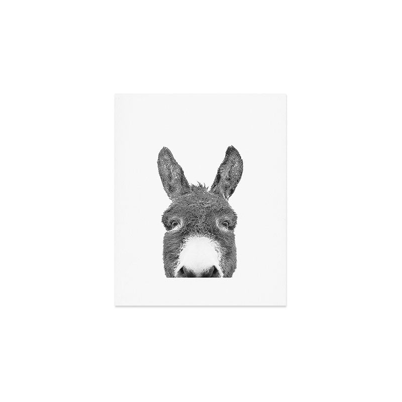 Hey Donkey BW Art Print Gallery Image 1