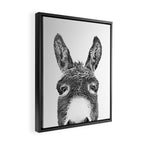 Hey Donkey BW Framed Canvas Print Gallery Image 2