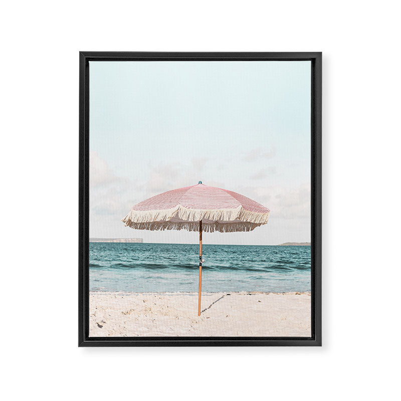 Pink Umbrella Framed Canvas Print Gallery Image 3