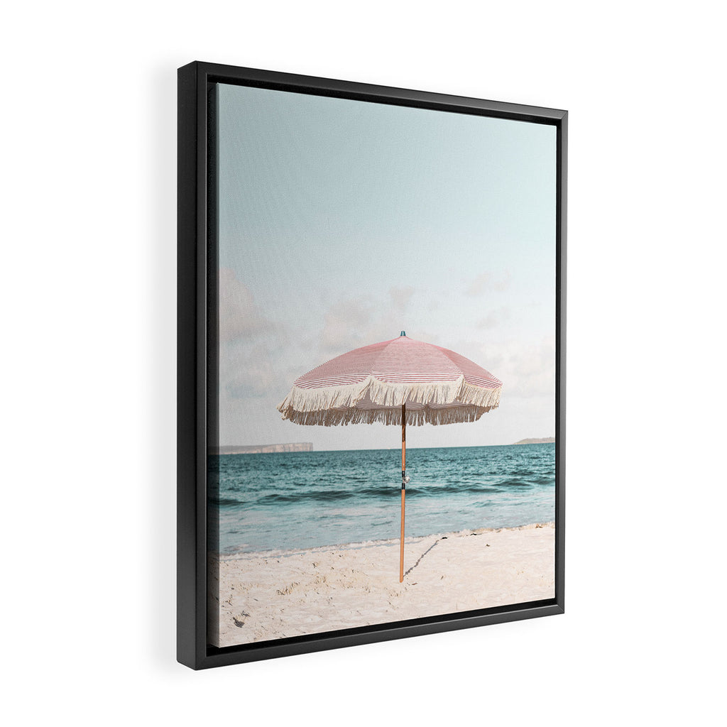 Pink Umbrella Framed Canvas Print Gallery Image 2