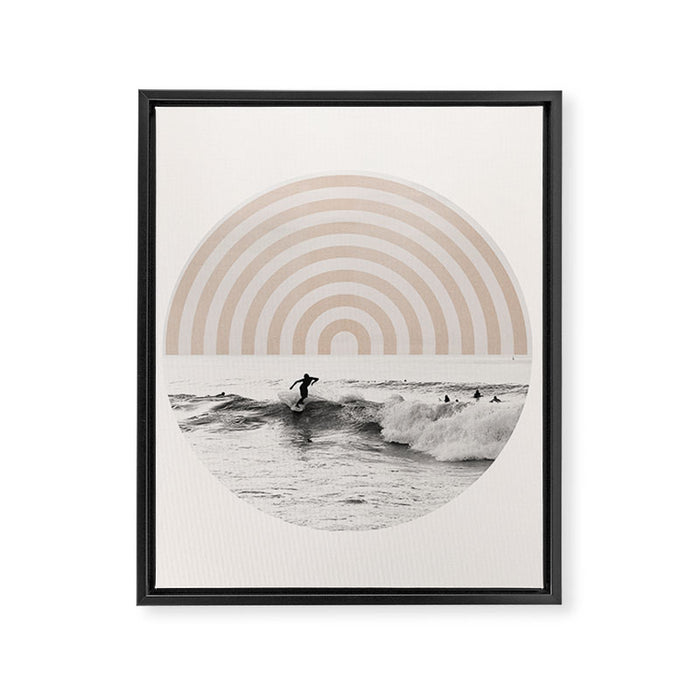 Retro Surfer Framed Canvas Print Gallery Image 1