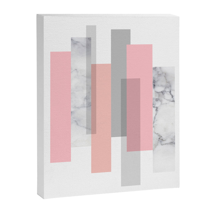 Stripes in blush and marble Canvas Print Gallery Image 1