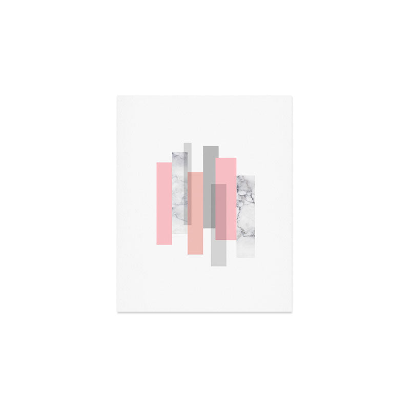 Stripes in blush and marble Art Print Gallery Image 1