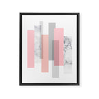 Stripes in blush and marble Framed Canvas Print Gallery Image 6