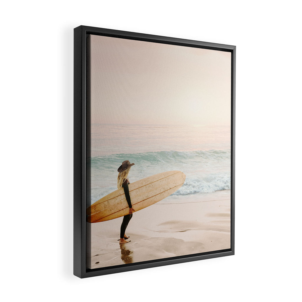 Surfer Girl Framed Canvas Print Gallery Image 2