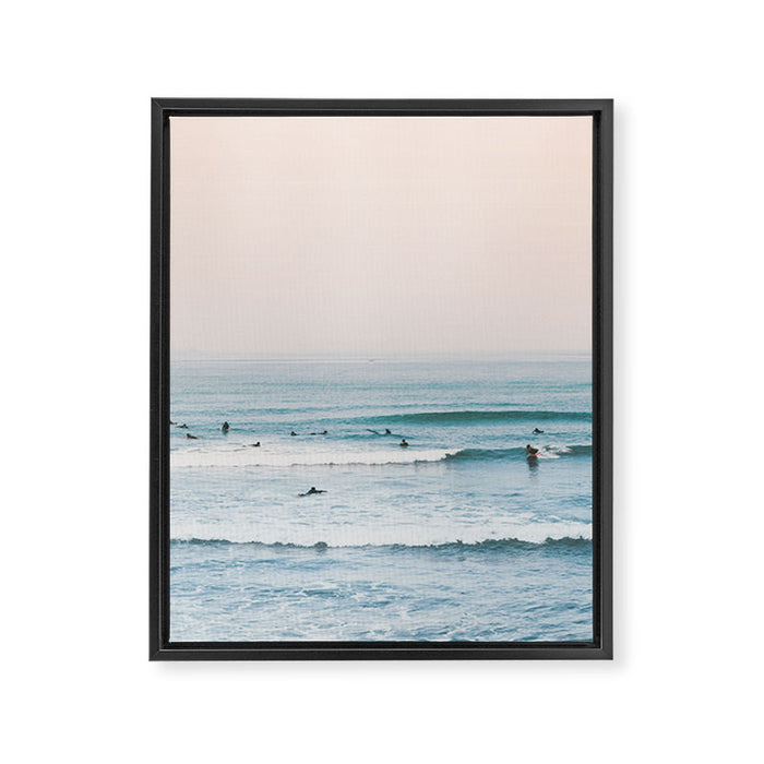 Surfers Framed Canvas Print Gallery Image 1