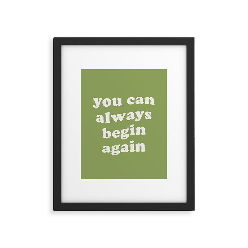 Begin Again Green Framed Art Print Gallery Image 6