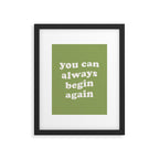 Begin Again Green Framed Art Print Gallery Image 6