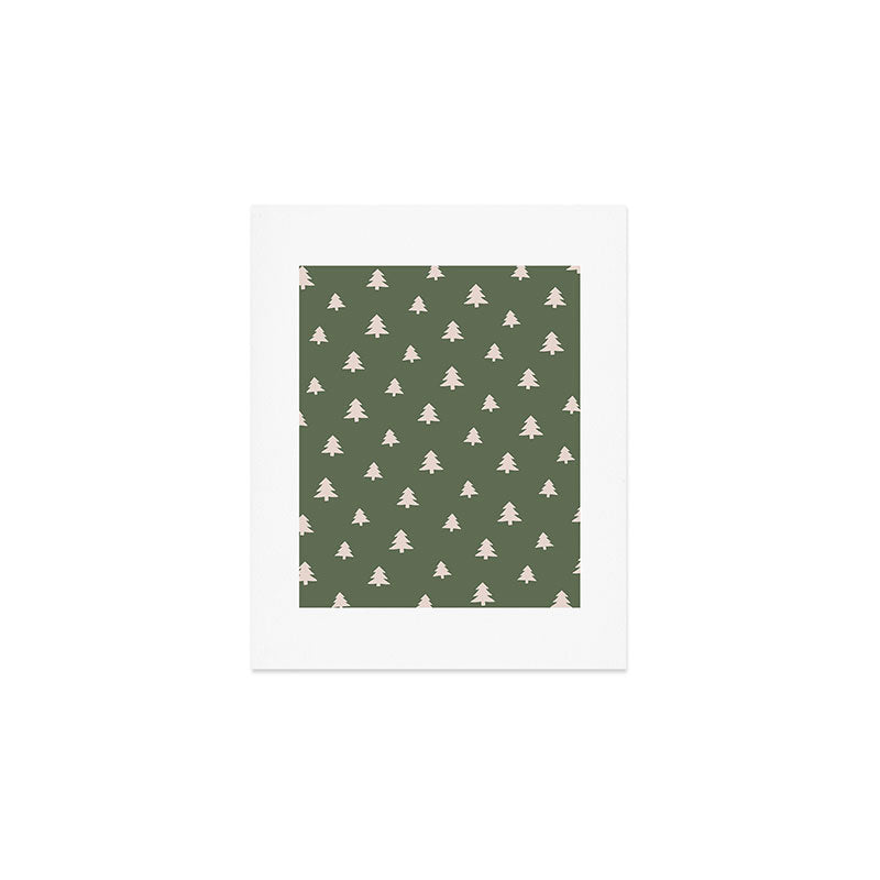 Christmas Tree Pattern Green Art Print Gallery Image 1