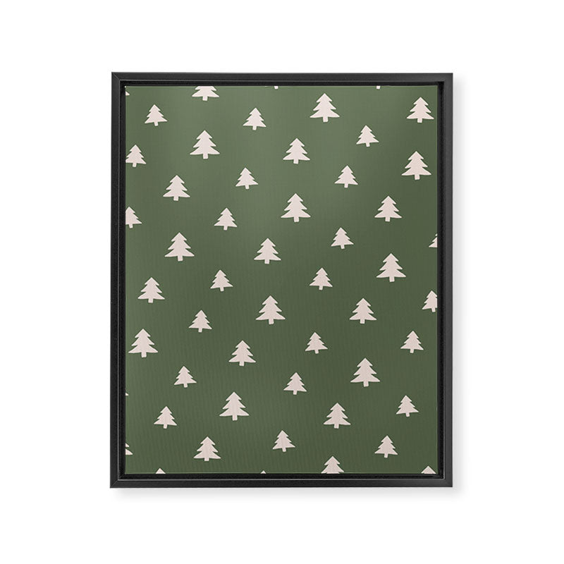 Christmas Tree Pattern Green Framed Canvas Print Gallery Image 8