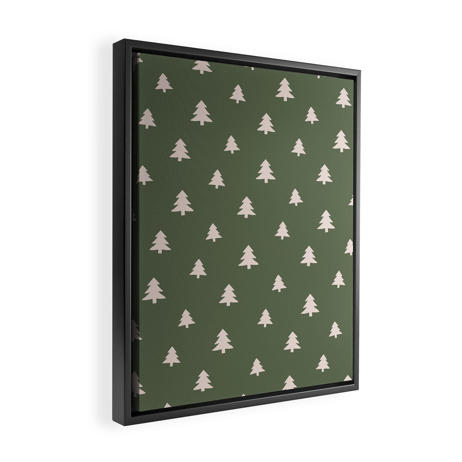 Christmas Tree Pattern Green Framed Canvas Print Gallery Image 2