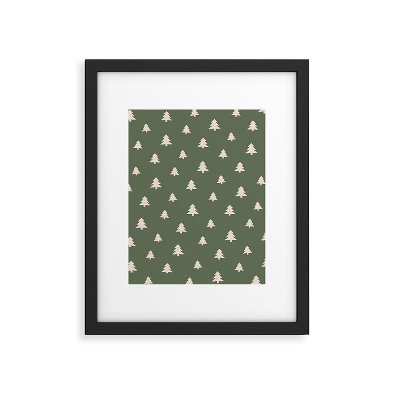 Christmas Tree Pattern Green Framed Art Print Gallery Image 6