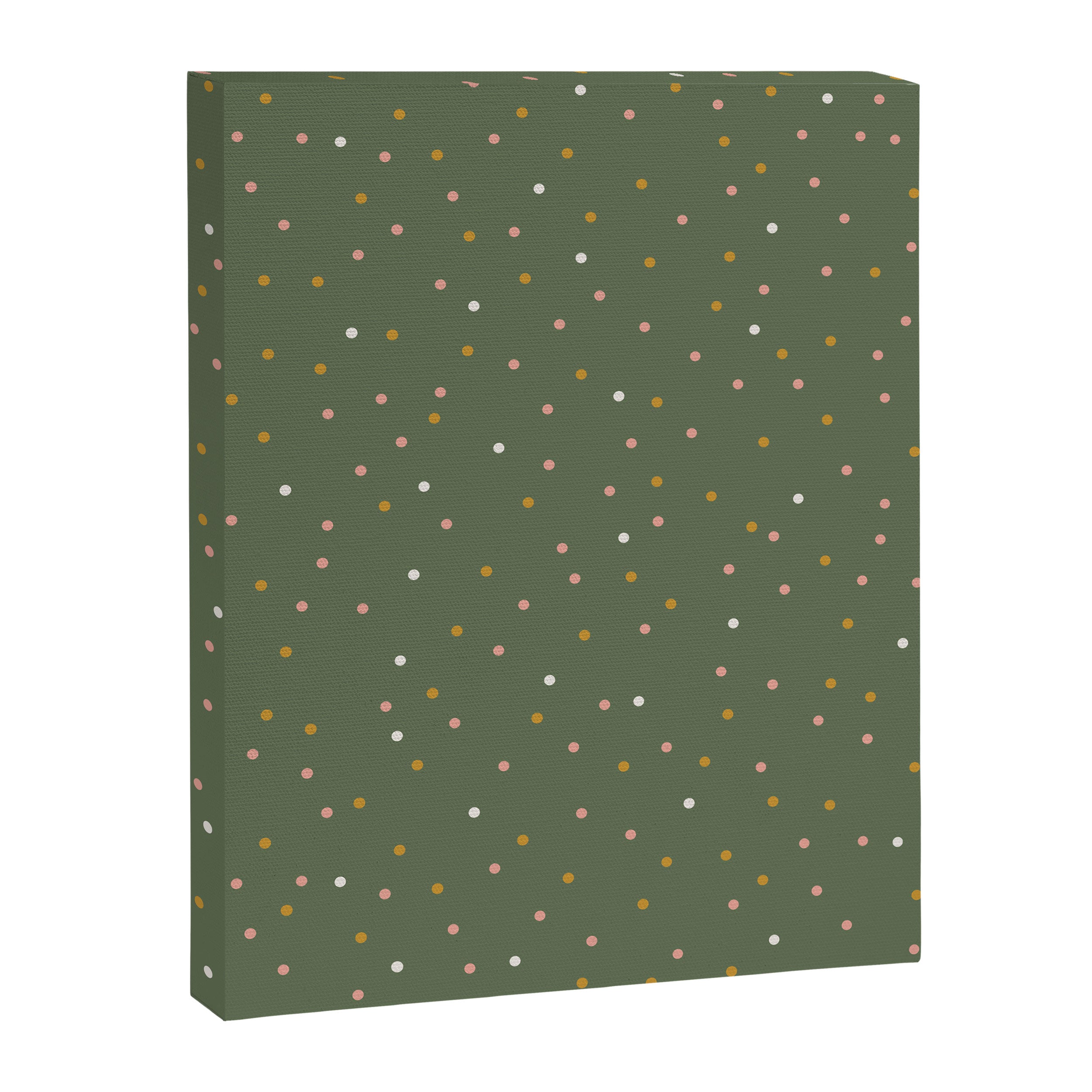 Confetti Pink Gold Cream On Muted Green Canvas Print Gallery Image 6