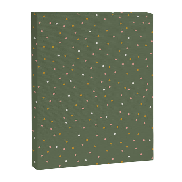 Confetti Pink Gold Cream On Muted Green Canvas Print Gallery Image 1