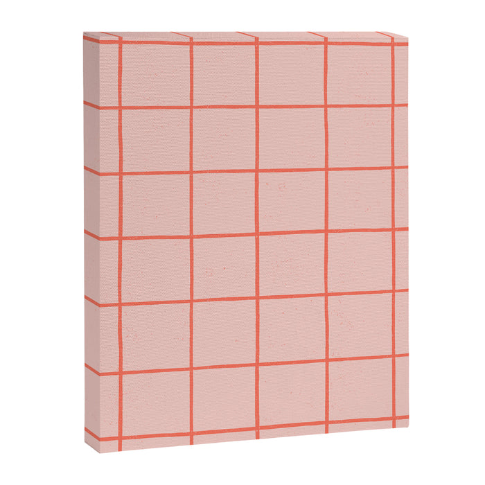 Grid Pattern Peach Canvas Print Gallery Image 1