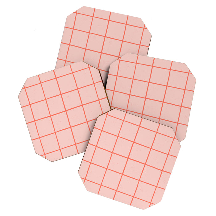 Grid Pattern Peach Coaster Gallery Image 1