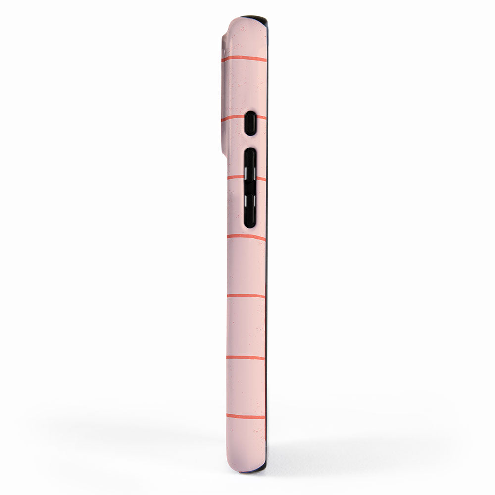 Grid Pattern Peach iPhone Case Gallery Image 2