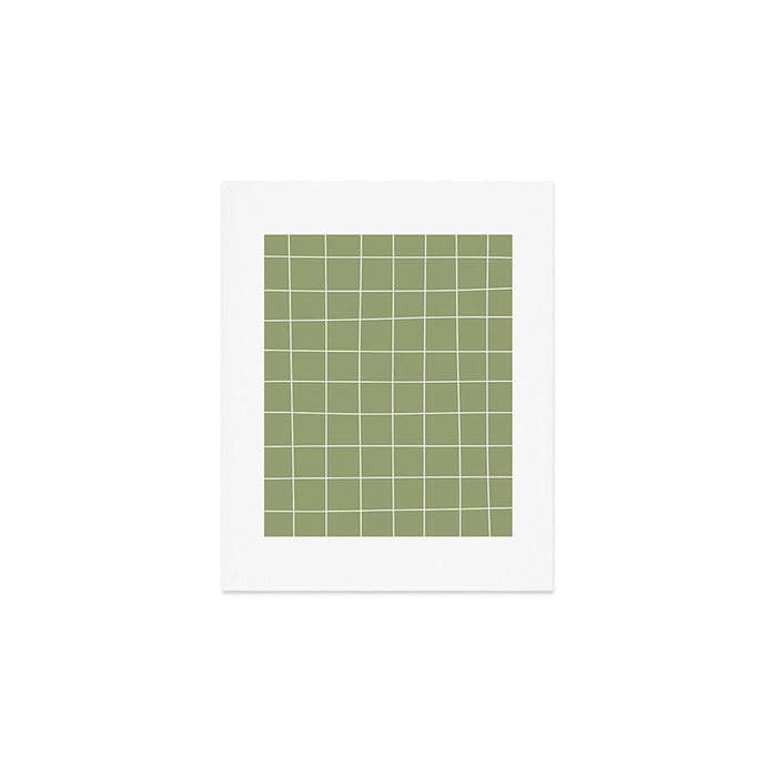 Hand Drawn Grid Green Art Print Gallery Image 1
